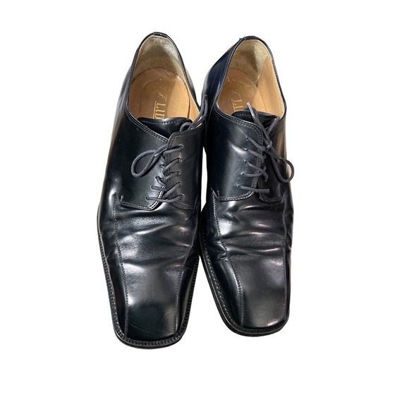 Lidfort Black Leather Square Toe Oxford Dress Shoes Mens 9 Made in Italy Good main image 5